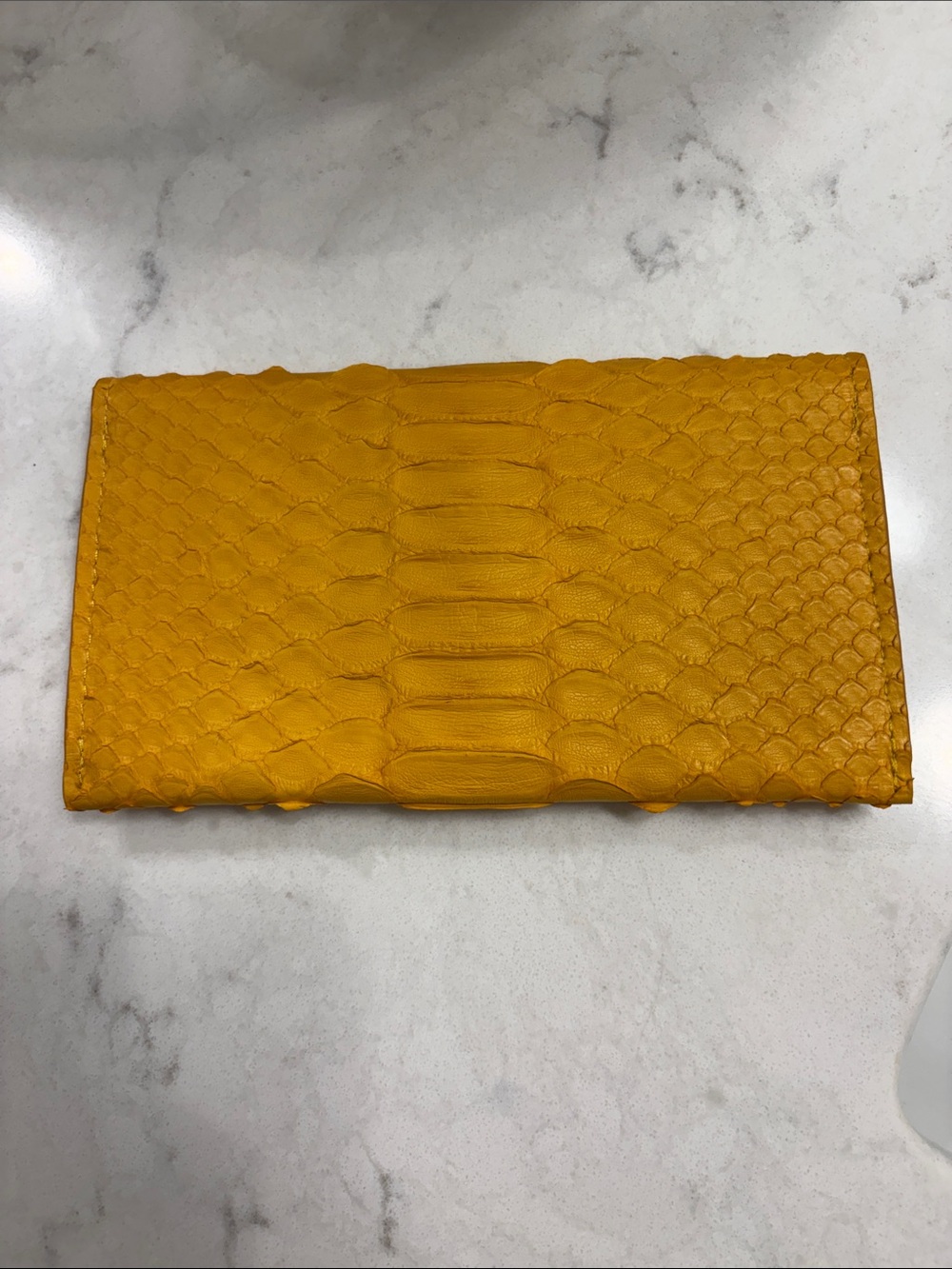 Beautiful Satchel Yellow Python Snap Wallet - Picture 2 of 5